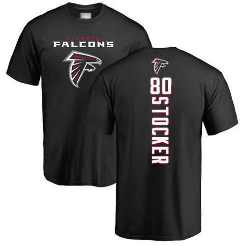 Atlanta Falcons Men Black Luke Stocker Backer NFL Football #80 T Shirt